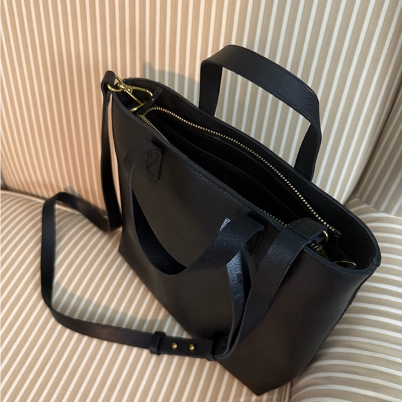 Madewell Black Leather Crossbody Bag purse - Picture 4 of 9